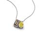 3 - Arika 1.00 ctw Emerald Shape Smoky Quartz with Pear Shape Created Yellow Sapphire Toi Et Moi Women Pendant Necklace 