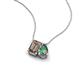 3 - Arika 1.04 ctw Emerald Shape Smoky Quartz with Pear Shape Created Alexandrite Toi Et Moi Women Pendant Necklace 