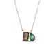 1 - Arika 1.04 ctw Emerald Shape Smoky Quartz with Pear Shape Created Alexandrite Toi Et Moi Women Pendant Necklace 