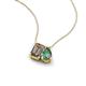 3 - Arika 1.04 ctw Emerald Shape Smoky Quartz with Pear Shape Created Alexandrite Toi Et Moi Women Pendant Necklace 