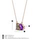 4 - Arika 0.95 ctw Emerald Shape Smoky Quartz with Pear Shape Amethyst Toi Et Moi Women Pendant Necklace 