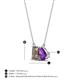 4 - Arika 0.95 ctw Emerald Shape Smoky Quartz with Pear Shape Amethyst Toi Et Moi Women Pendant Necklace 