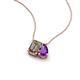3 - Arika 0.95 ctw Emerald Shape Smoky Quartz with Pear Shape Amethyst Toi Et Moi Women Pendant Necklace 