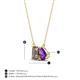 4 - Arika 0.95 ctw Emerald Shape Smoky Quartz with Pear Shape Amethyst Toi Et Moi Women Pendant Necklace 
