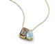 3 - Arika 0.90 ctw Emerald Shape Smoky Quartz with Pear Shape Aquamarine Toi Et Moi Women Pendant Necklace 