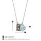 4 - Arika 0.90 ctw Emerald Shape Smoky Quartz with Pear Shape Aquamarine Toi Et Moi Women Pendant Necklace 
