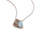 3 - Arika 0.90 ctw Emerald Shape Smoky Quartz with Pear Shape Aquamarine Toi Et Moi Women Pendant Necklace 
