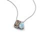 3 - Arika 0.90 ctw Emerald Shape Smoky Quartz with Pear Shape Aquamarine Toi Et Moi Women Pendant Necklace 