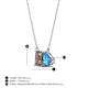 4 - Arika 1.05 ctw Emerald Shape Smoky Quartz with Pear Shape Blue Topaz Toi Et Moi Women Pendant Necklace 