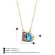 4 - Arika 1.05 ctw Emerald Shape Smoky Quartz with Pear Shape Blue Topaz Toi Et Moi Women Pendant Necklace 