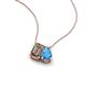 3 - Arika 1.05 ctw Emerald Shape Smoky Quartz with Pear Shape Blue Topaz Toi Et Moi Women Pendant Necklace 