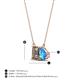 4 - Arika 1.05 ctw Emerald Shape Smoky Quartz with Pear Shape Blue Topaz Toi Et Moi Women Pendant Necklace 