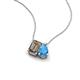 3 - Arika 1.05 ctw Emerald Shape Smoky Quartz with Pear Shape Blue Topaz Toi Et Moi Women Pendant Necklace 