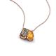 3 - Arika 0.95 ctw Emerald Shape Smoky Quartz with Pear Shape Citrine Toi Et Moi Women Pendant Necklace 