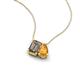 3 - Arika 0.95 ctw Emerald Shape Smoky Quartz with Pear Shape Citrine Toi Et Moi Women Pendant Necklace 