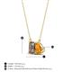 4 - Arika 0.95 ctw Emerald Shape Smoky Quartz with Pear Shape Citrine Toi Et Moi Women Pendant Necklace 