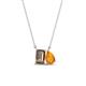 1 - Arika 0.95 ctw Emerald Shape Smoky Quartz with Pear Shape Citrine Toi Et Moi Women Pendant Necklace 
