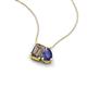3 - Arika 0.90 ctw Emerald Shape Smoky Quartz with Pear Shape Iolite Toi Et Moi Women Pendant Necklace 