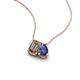3 - Arika 0.90 ctw Emerald Shape Smoky Quartz with Pear Shape Iolite Toi Et Moi Women Pendant Necklace 