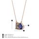 4 - Arika 0.90 ctw Emerald Shape Smoky Quartz with Pear Shape Iolite Toi Et Moi Women Pendant Necklace 