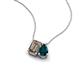 3 - Arika 1.05 ctw Emerald Shape Smoky Quartz with Pear Shape London Blue Topaz Toi Et Moi Women Pendant Necklace 