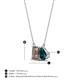 4 - Arika 1.05 ctw Emerald Shape Smoky Quartz with Pear Shape London Blue Topaz Toi Et Moi Women Pendant Necklace 