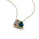 3 - Arika 1.05 ctw Emerald Shape Smoky Quartz with Pear Shape London Blue Topaz Toi Et Moi Women Pendant Necklace 