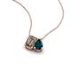 3 - Arika 1.05 ctw Emerald Shape Smoky Quartz with Pear Shape London Blue Topaz Toi Et Moi Women Pendant Necklace 
