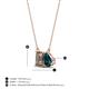 4 - Arika 1.05 ctw Emerald Shape Smoky Quartz with Pear Shape London Blue Topaz Toi Et Moi Women Pendant Necklace 