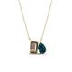 1 - Arika 1.05 ctw Emerald Shape Smoky Quartz with Pear Shape London Blue Topaz Toi Et Moi Women Pendant Necklace 