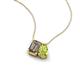 3 - Arika 1.05 ctw Emerald Shape Smoky Quartz with Pear Shape Peridot Toi Et Moi Women Pendant Necklace 