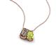 3 - Arika 1.05 ctw Emerald Shape Smoky Quartz with Pear Shape Peridot Toi Et Moi Women Pendant Necklace 