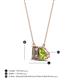 4 - Arika 1.05 ctw Emerald Shape Smoky Quartz with Pear Shape Peridot Toi Et Moi Women Pendant Necklace 