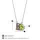 4 - Arika 1.05 ctw Emerald Shape Smoky Quartz with Pear Shape Peridot Toi Et Moi Women Pendant Necklace 