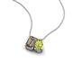 3 - Arika 1.05 ctw Emerald Shape Smoky Quartz with Pear Shape Peridot Toi Et Moi Women Pendant Necklace 