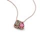 3 - Arika 1.00 ctw Emerald Shape Smoky Quartz with Pear Shape Pink Tourmaline Toi Et Moi Women Pendant Necklace 