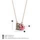 4 - Arika 1.00 ctw Emerald Shape Smoky Quartz with Pear Shape Pink Tourmaline Toi Et Moi Women Pendant Necklace 