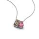3 - Arika 1.00 ctw Emerald Shape Smoky Quartz with Pear Shape Pink Tourmaline Toi Et Moi Women Pendant Necklace 