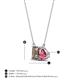 4 - Arika 1.00 ctw Emerald Shape Smoky Quartz with Pear Shape Pink Tourmaline Toi Et Moi Women Pendant Necklace 