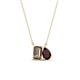 1 - Arika 1.10 ctw Emerald Shape Smoky Quartz with Pear Shape Red Garnet Toi Et Moi Women Pendant Necklace 