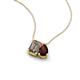 3 - Arika 1.10 ctw Emerald Shape Smoky Quartz with Pear Shape Red Garnet Toi Et Moi Women Pendant Necklace 