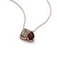 3 - Arika 1.10 ctw Emerald Shape Smoky Quartz with Pear Shape Red Garnet Toi Et Moi Women Pendant Necklace 