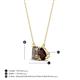 4 - Arika 1.10 ctw Emerald Shape Smoky Quartz with Pear Shape Red Garnet Toi Et Moi Women Pendant Necklace 