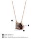 4 - Arika 1.10 ctw Emerald Shape Smoky Quartz with Pear Shape Red Garnet Toi Et Moi Women Pendant Necklace 