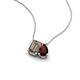 3 - Arika 1.10 ctw Emerald Shape Smoky Quartz with Pear Shape Red Garnet Toi Et Moi Women Pendant Necklace 