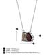 4 - Arika 1.10 ctw Emerald Shape Smoky Quartz with Pear Shape Red Garnet Toi Et Moi Women Pendant Necklace 
