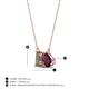 4 - Arika 1.10 ctw Emerald Shape Smoky Quartz with Pear Shape Rhodolite Garnet Toi Et Moi Women Pendant Necklace 