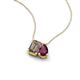 3 - Arika 1.10 ctw Emerald Shape Smoky Quartz with Pear Shape Rhodolite Garnet Toi Et Moi Women Pendant Necklace 