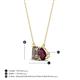4 - Arika 1.10 ctw Emerald Shape Smoky Quartz with Pear Shape Rhodolite Garnet Toi Et Moi Women Pendant Necklace 