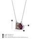 4 - Arika 1.10 ctw Emerald Shape Smoky Quartz with Pear Shape Rhodolite Garnet Toi Et Moi Women Pendant Necklace 